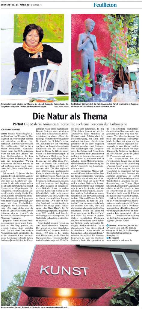 Portrait im Landsberger Tagblatt  „Die Natur als Thema“